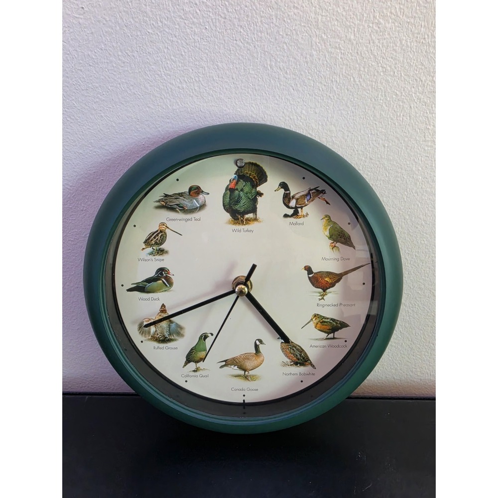 Singing Wild Game Birds of North America Hunting Wall Desk Sound Clock 8" Calls